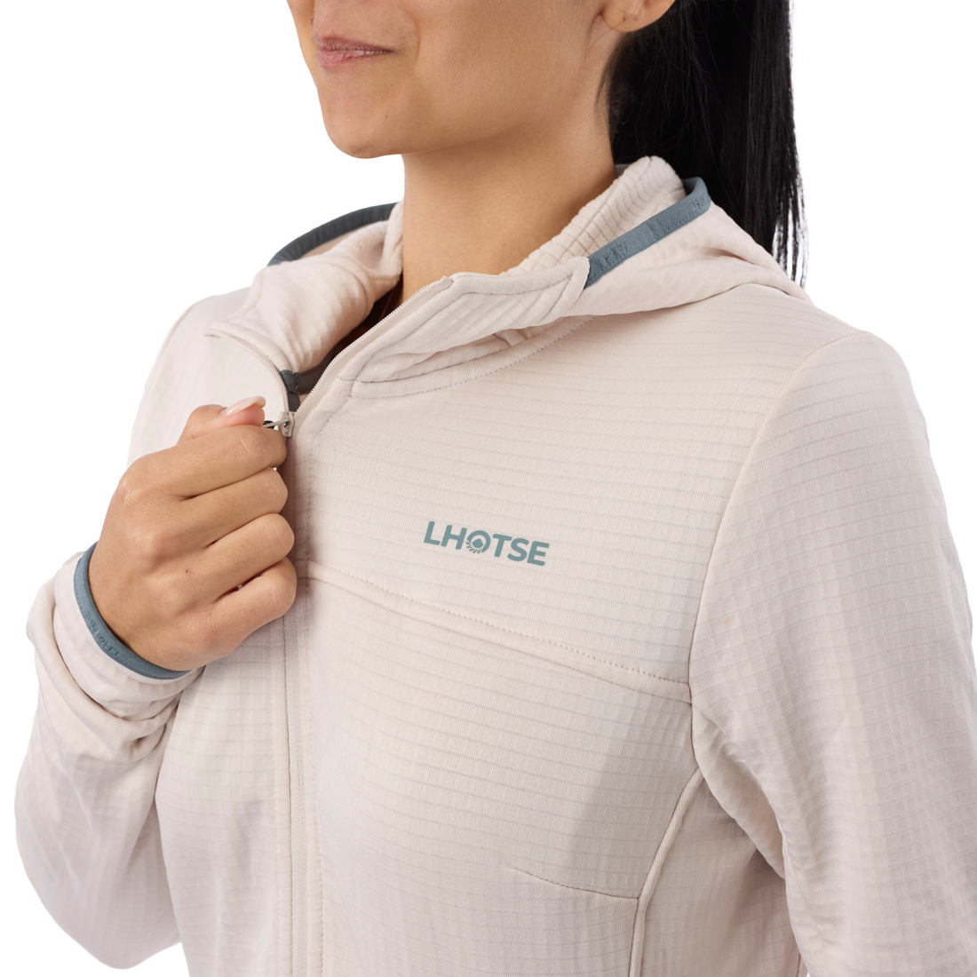 Polaire stretch en grid pour femme et la pratique du sport outdoor
